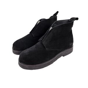 COS Black Leather Modern Chunky Sole Boots Front Zipper Mens Size 8.5